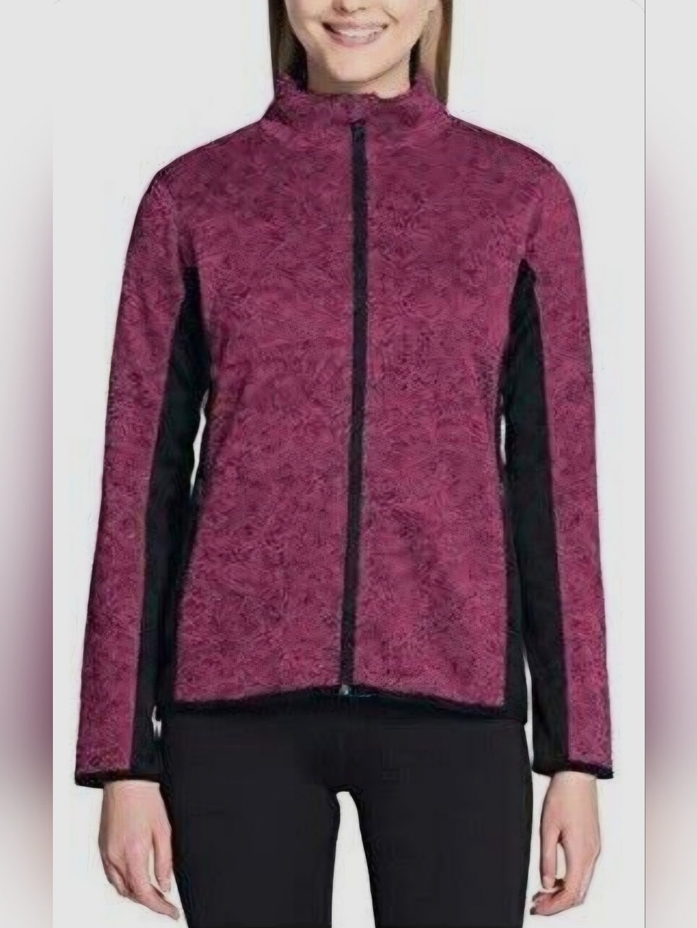 Women’s Magenta Utility Jacket with Black Side Panels